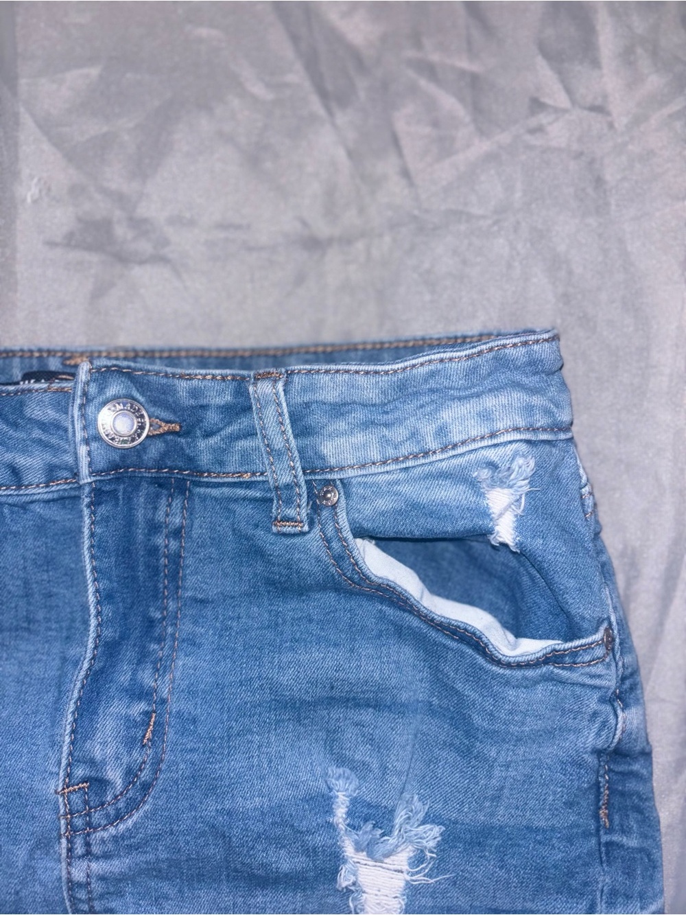 Classic Distressed Blue Women’s Jean skirt